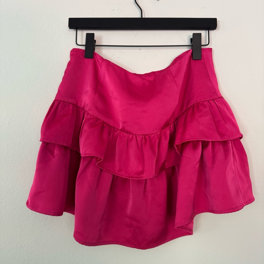 pink satin skirt